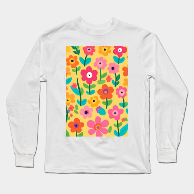 flowers-pattern Long Sleeve T-Shirt by DewaJassin